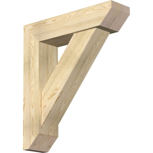 Ekena Millwork Traditional Slat Rough Sawn Bracket w/ Offset Brace, Douglas Fir, 8"W x 32"D x 36"H BKT0806X32X36TRA06RDF - main